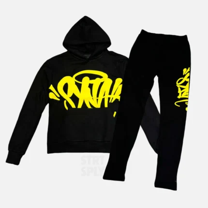 Black Syan World Tracksuit Yellow Logo
