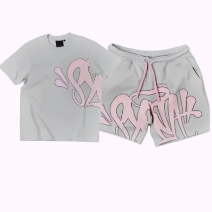 Syna World Logo Grey Pink Shorts Set