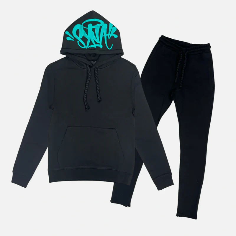 Syna World Logo Tracksuit – Black Teal Syna World Logo Tracksuit – Black Teal